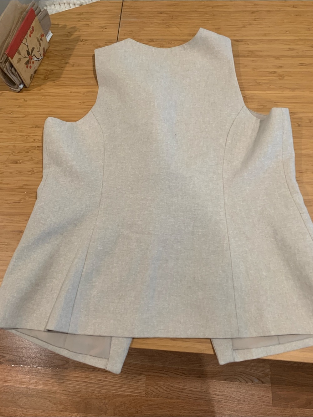 Neutral Cream Button-Front Vest - Picture 3 of 6